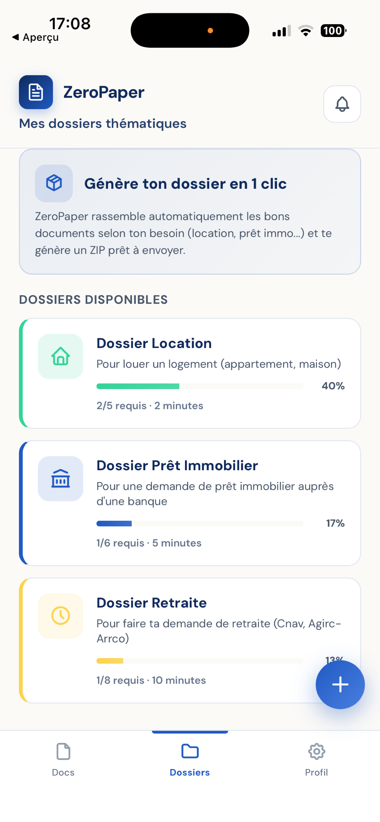 Capture d'écran ZeroPaper 3